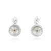 Image 1 : 14KT White Gold Pearl and Diamond Earrings