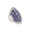 Image 2 : 14KT White Gold 7.25 ctw Sapphire and Diamond Ring