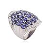 Image 3 : 14KT White Gold 7.25 ctw Sapphire and Diamond Ring