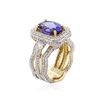 Image 3 : 14KT Yellow Gold 4.31 ctw Tanzanite and Diamond Ring