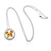 Image 1 : 18KT White Gold 3.50 ctw Orange Sapphire and Diamond Pendant With Chain