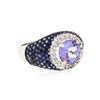 Image 2 : 14KT White Gold 1.91 ctw Tanzanite, Sapphire and Diamond Ring