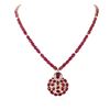 Image 1 : 14KT Yellow Gold 70.16 ctw Ruby and Diamond Necklace