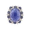 Image 1 : 14KT White Gold 13.88 ctw Tanzanite, Sapphire and Diamond Ring
