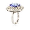 Image 3 : 14KT White Gold 6.93 ctw Tanzanite and Diamond Ring