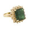 Image 2 : 14KT Yellow Gold 10.80 ctw Emerald and Diamond Ring
