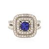 Image 1 : 14KT White Gold 1.54 ctw Tanzanite and Diamond Ring