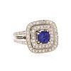 Image 2 : 14KT White Gold 1.54 ctw Tanzanite and Diamond Ring