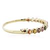 Image 2 : 14KT Yellow Gold 10.15 ctw Multicolor Sapphire and Diamond Bracelet