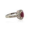 Image 2 : 14KT White Gold 0.80 ctw Ruby and Diamond Ring