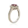 Image 3 : 14KT White Gold 0.80 ctw Ruby and Diamond Ring