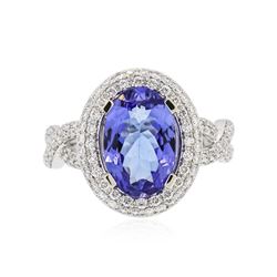 18KT White Gold 2.79 ctw Tanzanite and Diamond Ring