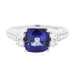 14KT White Gold 2.52 ctw Tanzanite and Diamond Ring