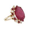 Image 2 : 14KT Yellow Gold 20.62 ctw Ruby and Diamond Ring
