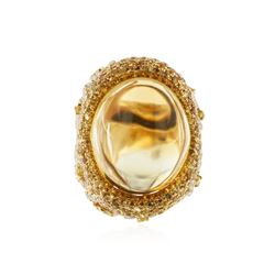 18KT Yellow Gold 37.03 ctw Citrine, Sapphire and Diamond Ring