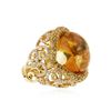 Image 2 : 18KT Yellow Gold 37.03 ctw Citrine, Sapphire and Diamond Ring