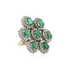 Image 2 : 14KT Yellow Gold 4.90 ctw Emerald and Diamond Ring