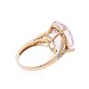 Image 3 : 14KT Rose Gold 13.89 ctw Kunzite and Diamond Ring