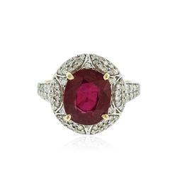 14KT Yellow Gold 5.17 ctw Ruby and Diamond Ring