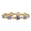 Image 2 : 18KT Yellow Gold 19.80 ctw Tanzanite and Diamond Bracelet