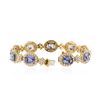 Image 3 : 18KT Yellow Gold 19.80 ctw Tanzanite and Diamond Bracelet