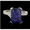 Image 1 : 14KT White Gold 5.67 ctw Tanzanite and Diamond Ring