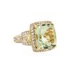 Image 2 : 14KT Yellow Gold 6.15 ctw Garnet and White Topaz Ring
