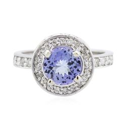 14KT White Gold 1.61 ctw Tanzanite and Diamond Ring