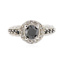 14KT White Gold 1.35 ctw Black Diamond Ring