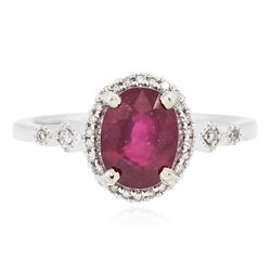 14KT White Gold 2.07 ctw Ruby and Diamond Ring