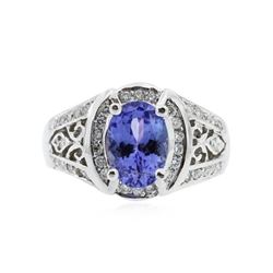 14KT White Gold 1.83 ctw Tanzanite and Diamond Ring