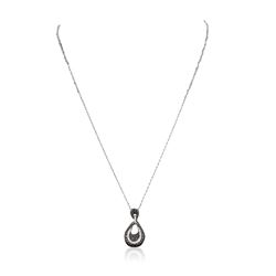 14KT White Gold 0.13 ctw Diamond Pendant With Chain