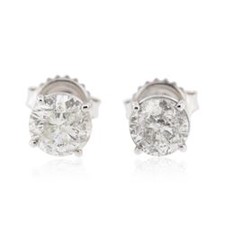 14KT White Gold 1.98 ctw Diamond Stud Earrings