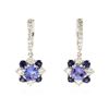 Image 1 : 14KT White Gold 1.98 ctw Tanzanite, Sapphire and Diamond Earrings