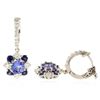 Image 2 : 14KT White Gold 1.98 ctw Tanzanite, Sapphire and Diamond Earrings