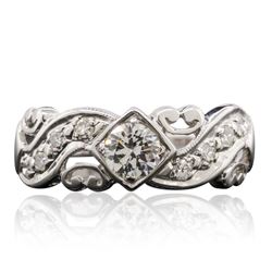 14KT White Gold 0.55 ctw Diamond Ring