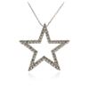 Image 2 : 14KT White Gold 1.03 ctw Diamond Star Pendant With Chain