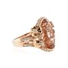 Image 2 : 14KT Rose Gold 12.47 ctw Morganite and Diamond Ring