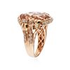 Image 3 : 14KT Rose Gold 12.47 ctw Morganite and Diamond Ring