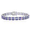 Image 1 : 14KT White Gold 11.90 ctw Tanzanite and Diamond Bracelet