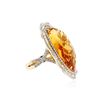 Image 2 : 14KT Yellow Gold 18.90 ctw Citrine and Diamond Ring