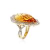 Image 3 : 14KT Yellow Gold 18.90 ctw Citrine and Diamond Ring