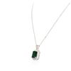 Image 3 : 14KT White Gold 7.76 ctw Emerald and Diamond Pendant With Chain