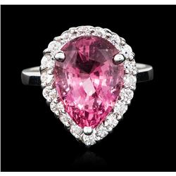 14KT White Gold 7.56 ctw Pink Spinel and Diamond Ring