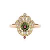 Image 1 : 14KT Rose Gold 0.12 ctw Emerald, Ruby and Diamond Ring