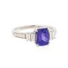 Image 2 : 14KT White Gold 1.28 ctw Tanzanite and Diamond Ring