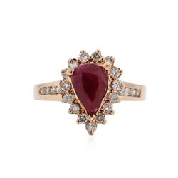 14KT Rose Gold 1.42 ctw Ruby and Diamond Ring