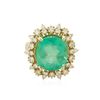 Image 1 : 14KT Yellow Gold GIA Certified 10.00 ctw Emerald and Diamond Ring