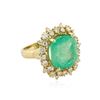 Image 2 : 14KT Yellow Gold GIA Certified 10.00 ctw Emerald and Diamond Ring