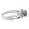 Image 2 : 18KT White Gold 1.37 ctw Blue Diamond Wedding Ring Set